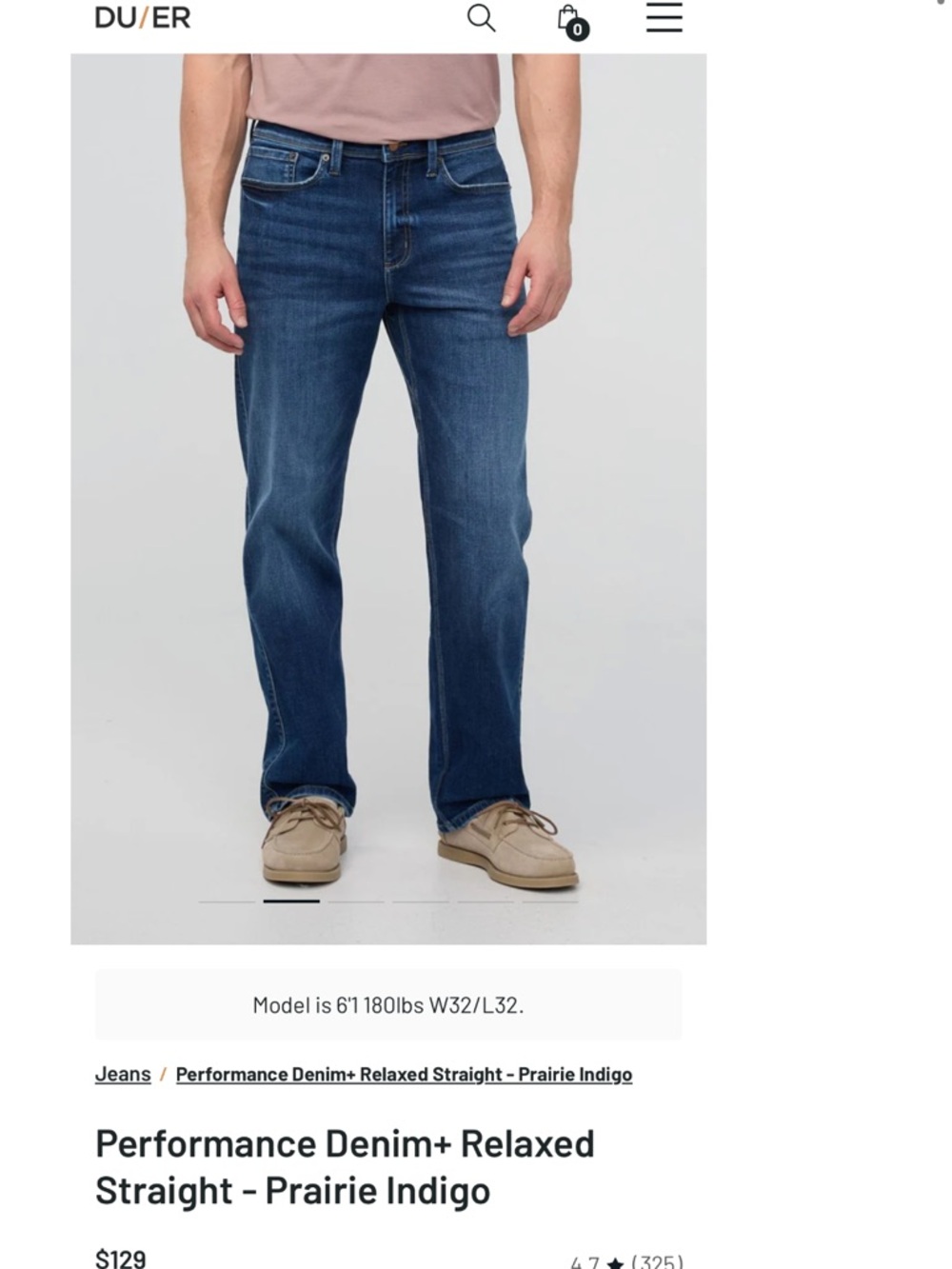 DU/ER Performance Denim+ Relaxed Straight Jeans - Prairie Indigo